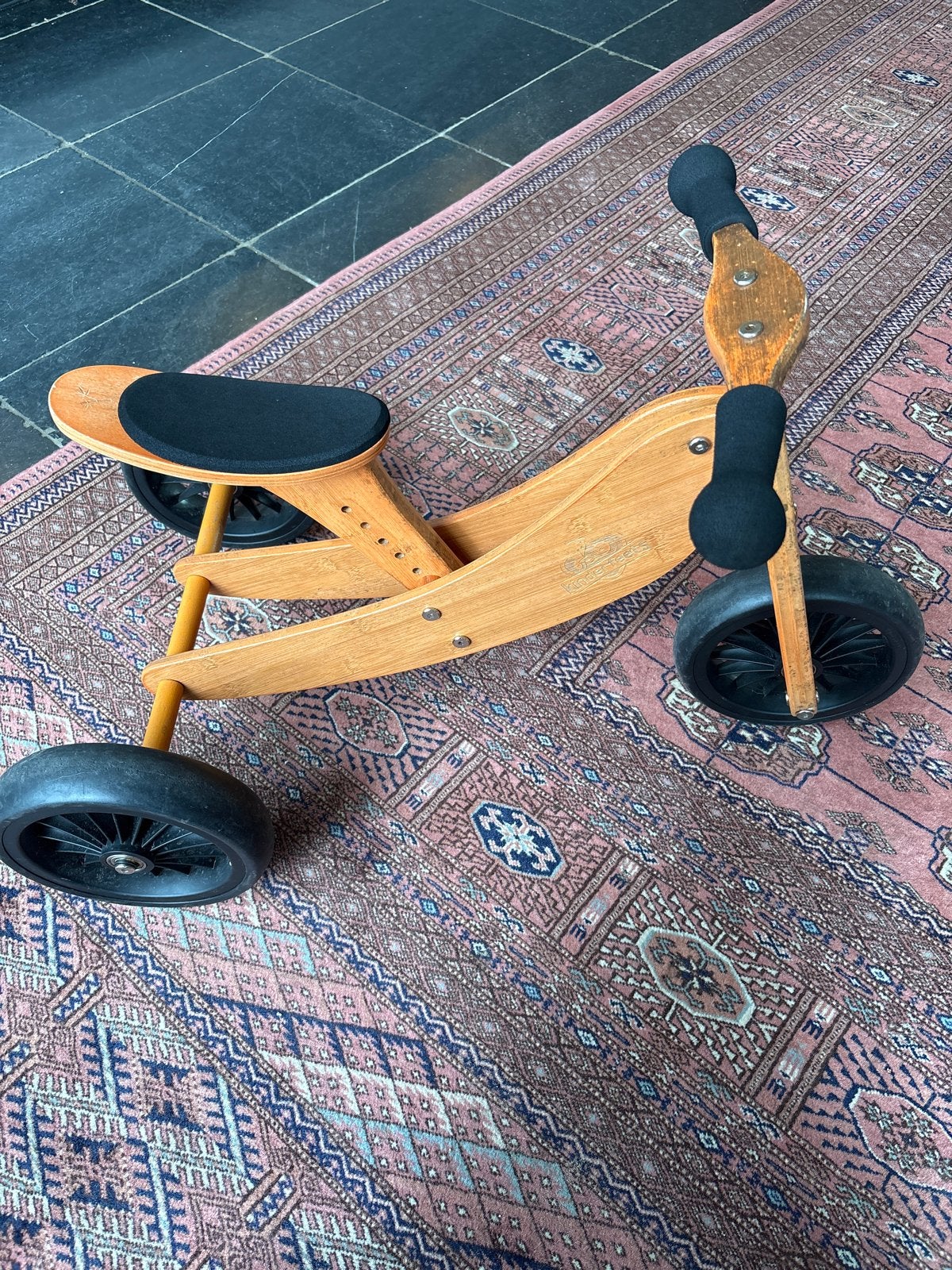 Kinderfeets Houten Loopfiets - 2-in-1 Loopfiets en Driewiele, Ophalen of Verzenden, Gebruikt, Loopfiets