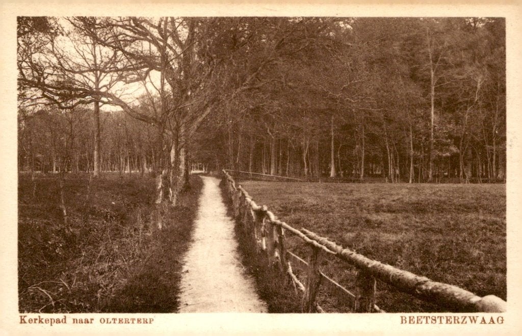 Beetsterzwaag Kerkpad naar Olterterp # 162, Verzenden, 1920 tot 1940, Gelopen, Friesland
