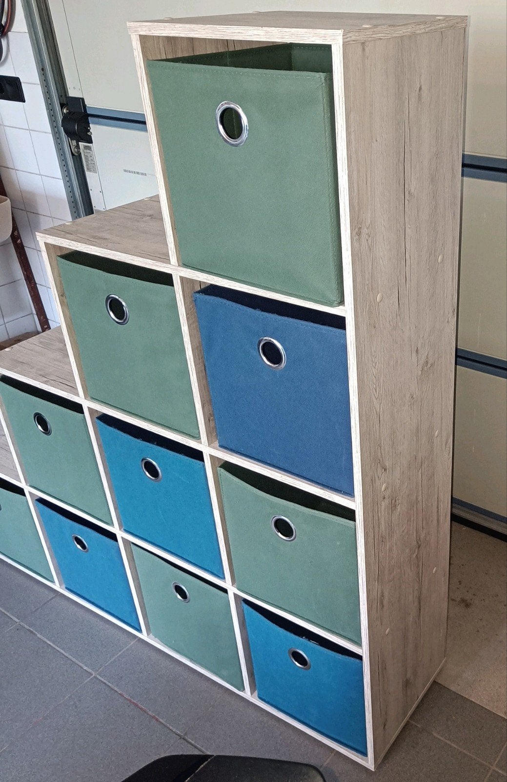 Opbergkast met 10 vakken en 10 opbergboxen (vakkenkast), Huis en Inrichting, Kasten | Overige, Ophalen, Zo goed als nieuw
