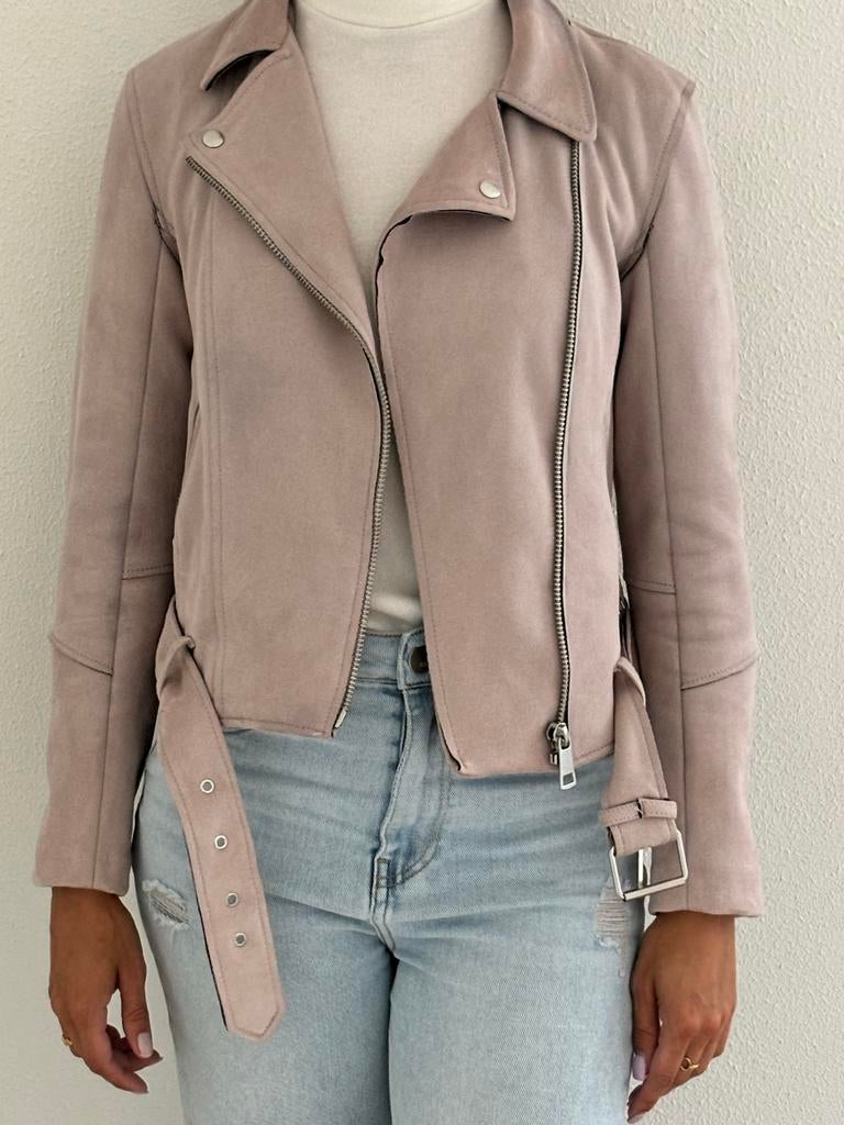 Roze suedelook biker jack H&M maat 34, Ophalen of Verzenden, Zo goed als nieuw, Maat 34 (XS) of kleiner, Roze