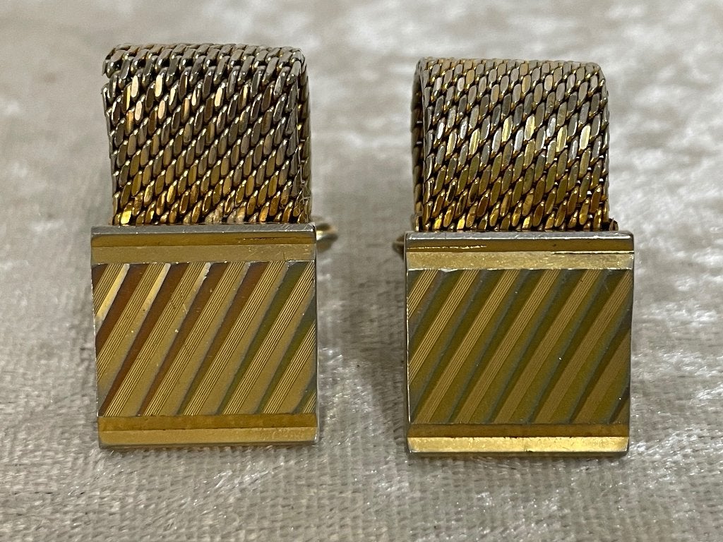 Vintage Manchetknopen, Ophalen of Verzenden, Gebruikt, Overige materialen, Verguld