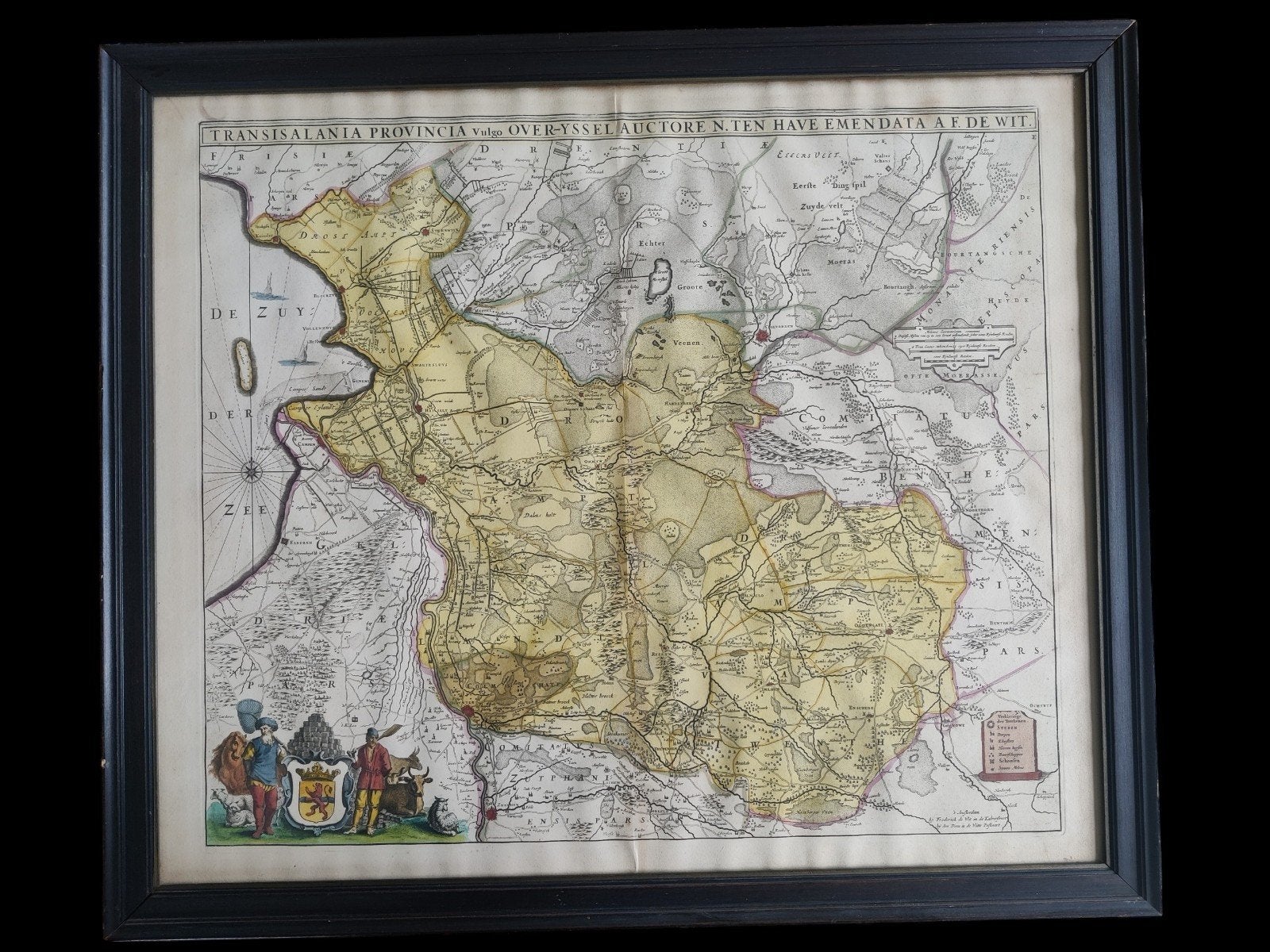 Originele kaart Overijssel uit 1680 Frederick de Wit, Ophalen of Verzenden, 1800 tot 2000, Nederland, Landkaart