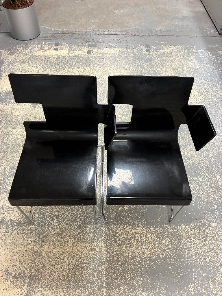 Design stoel Sintesi twee stuks uit italie, Ophalen, Zwart, Eén