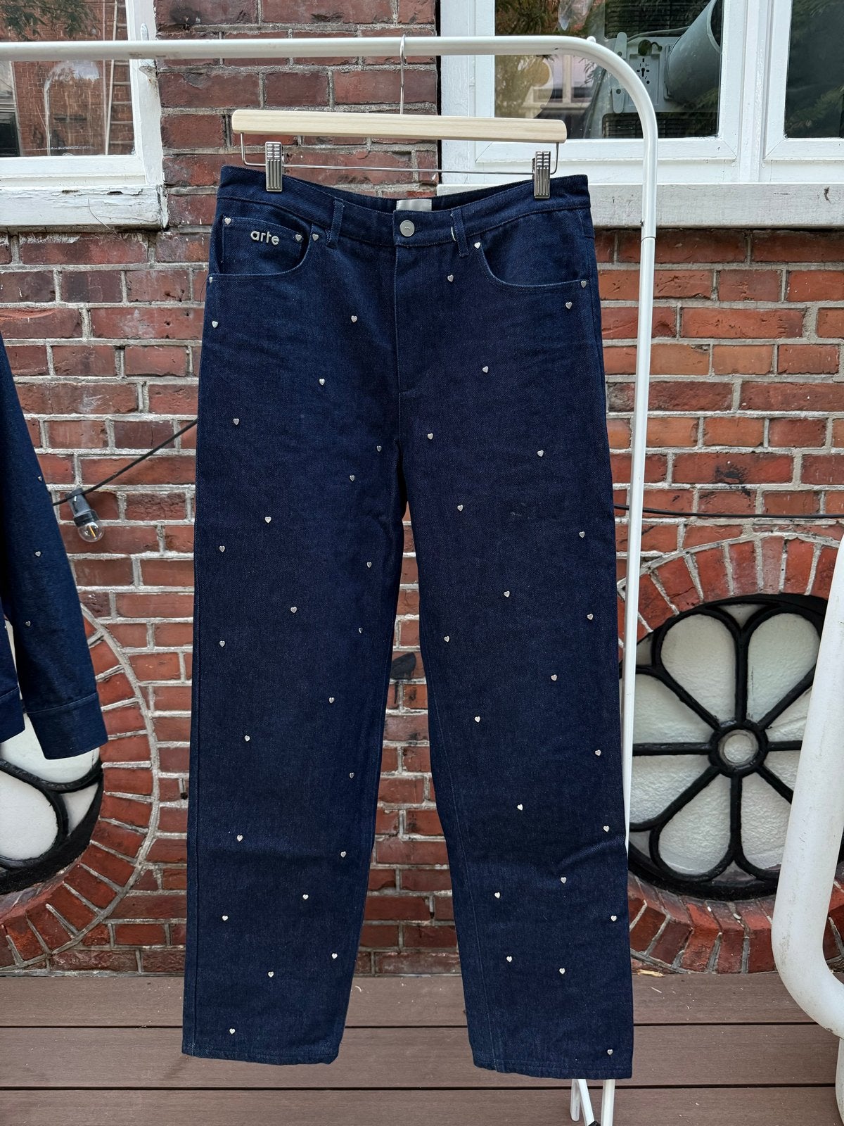 Arte Antwerp Jeans met hartjes - W32, Ophalen of Verzenden, Zo goed als nieuw, Blauw, W30 - W32 (confectie 38/40)