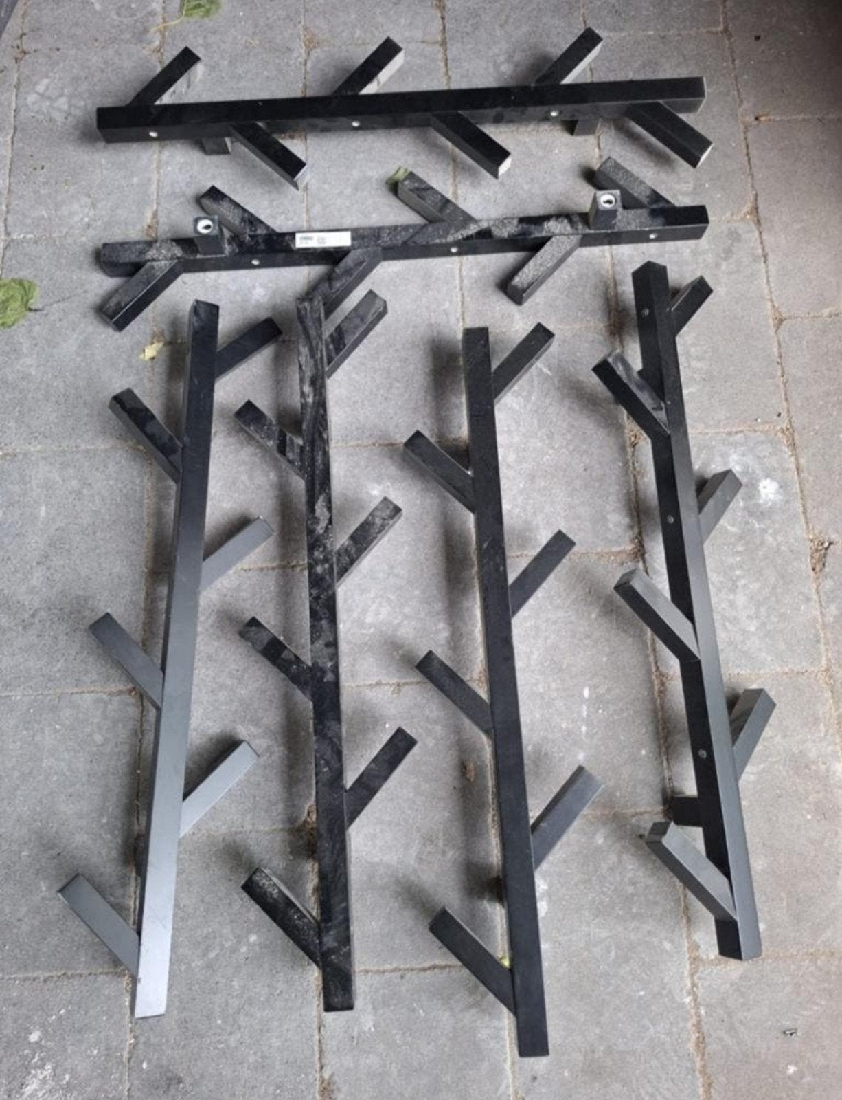 Set van 6 zwarte wandkapstokken - Zo goed als nieuw, Ophalen of Verzenden, Zo goed als nieuw, Metaal, Wandkapstok