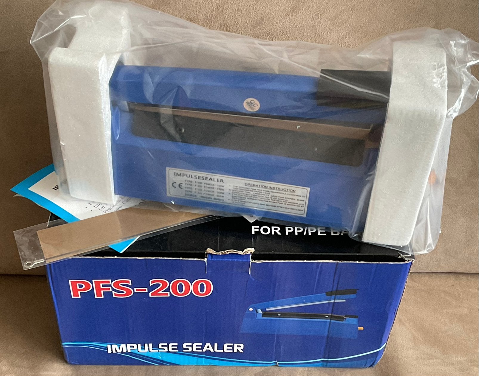 Nieuw impulse sealer/sealapparaat PFS-200 incl reserve strip, Ophalen of Verzenden, Nieuw