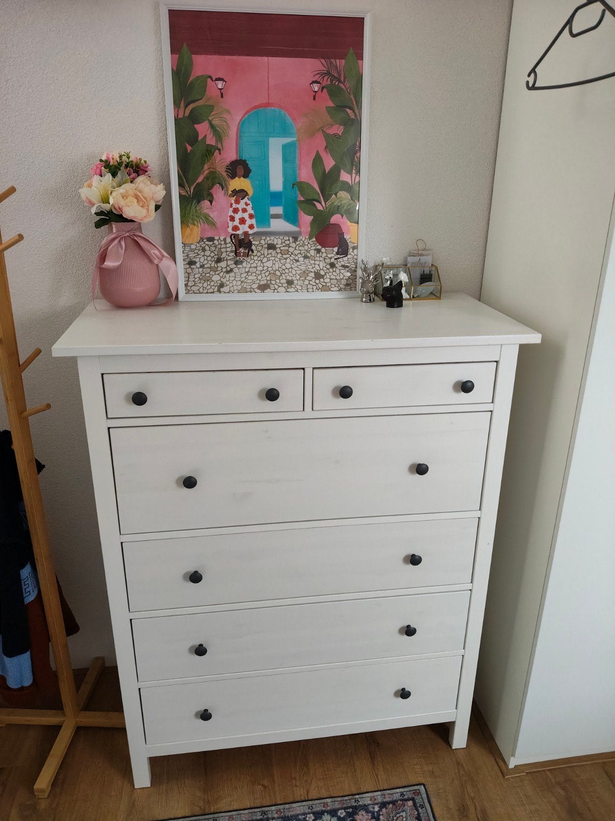 Hemnes (IKEA) ladekast wit mat/zijdeglans, Ophalen, 100 tot 150 cm, 5 laden of meer, 100 tot 150 cm