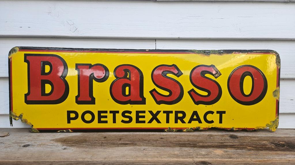 Emaille Reclamebord Brasso, Verzamelen, Merken en Reclamevoorwerpen, Ophalen of Verzenden, Gebruikt, Reclamebord