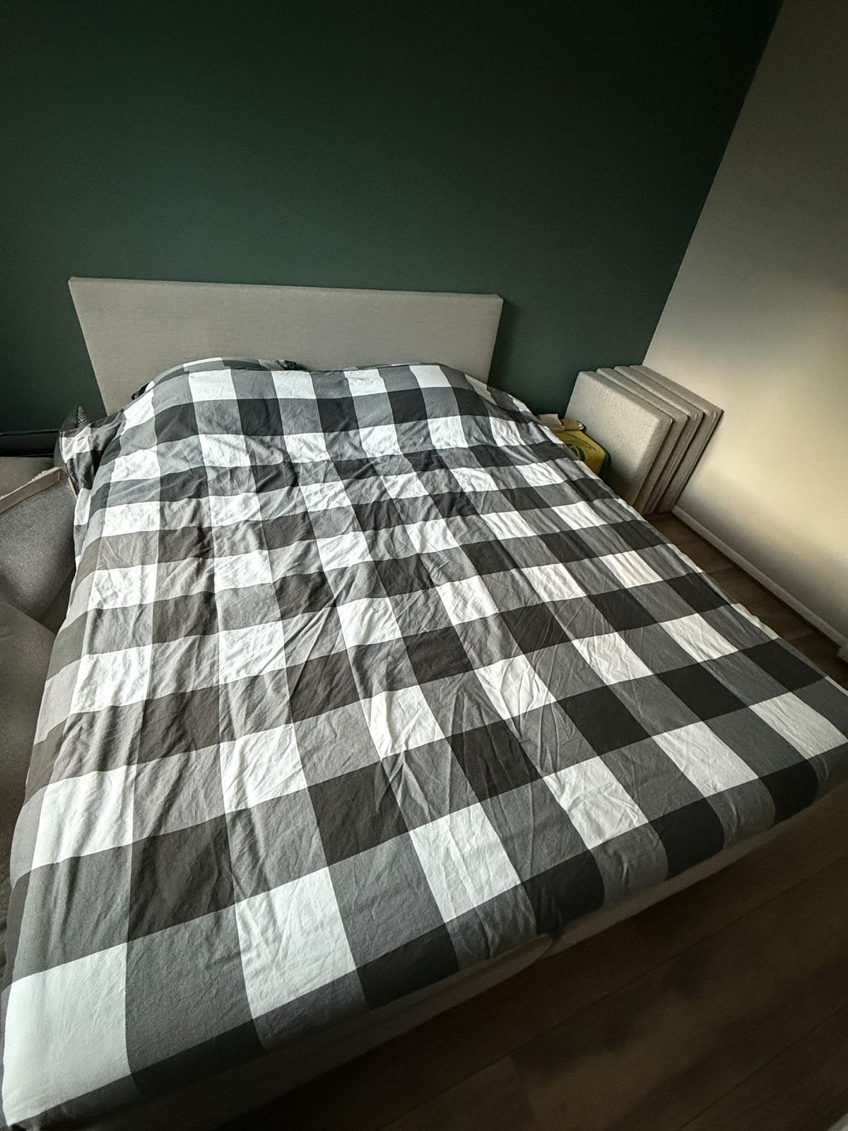 Tweepersoonsbed 180x220cm met hoofdbord, Ophalen, Gebruikt, Tweepersoons, 180 cm