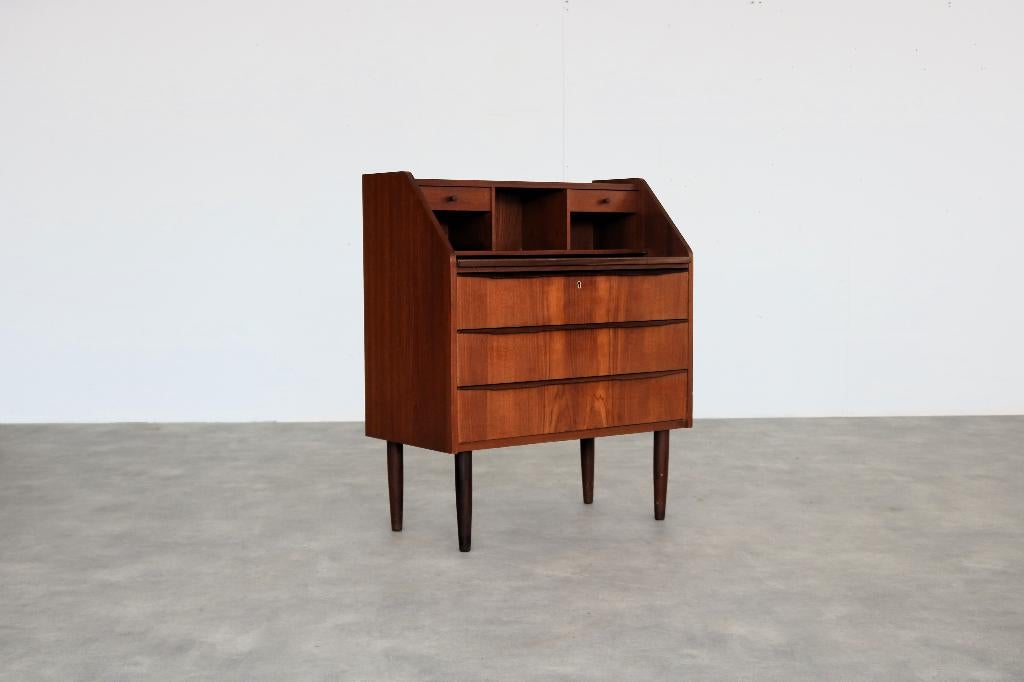 vintage secretaire | teak | jaren 60 | Deens, Gebruikt, ., Ophalen of Verzenden, .