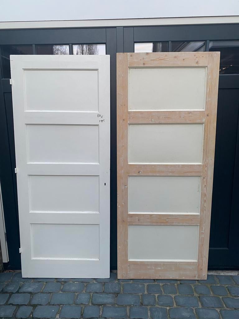 Bruynzeel 4-vlaks 825x1995 en 830x1995, Gebruikt, 80 tot 100 cm, Binnendeur, Minder dan 200 cm
