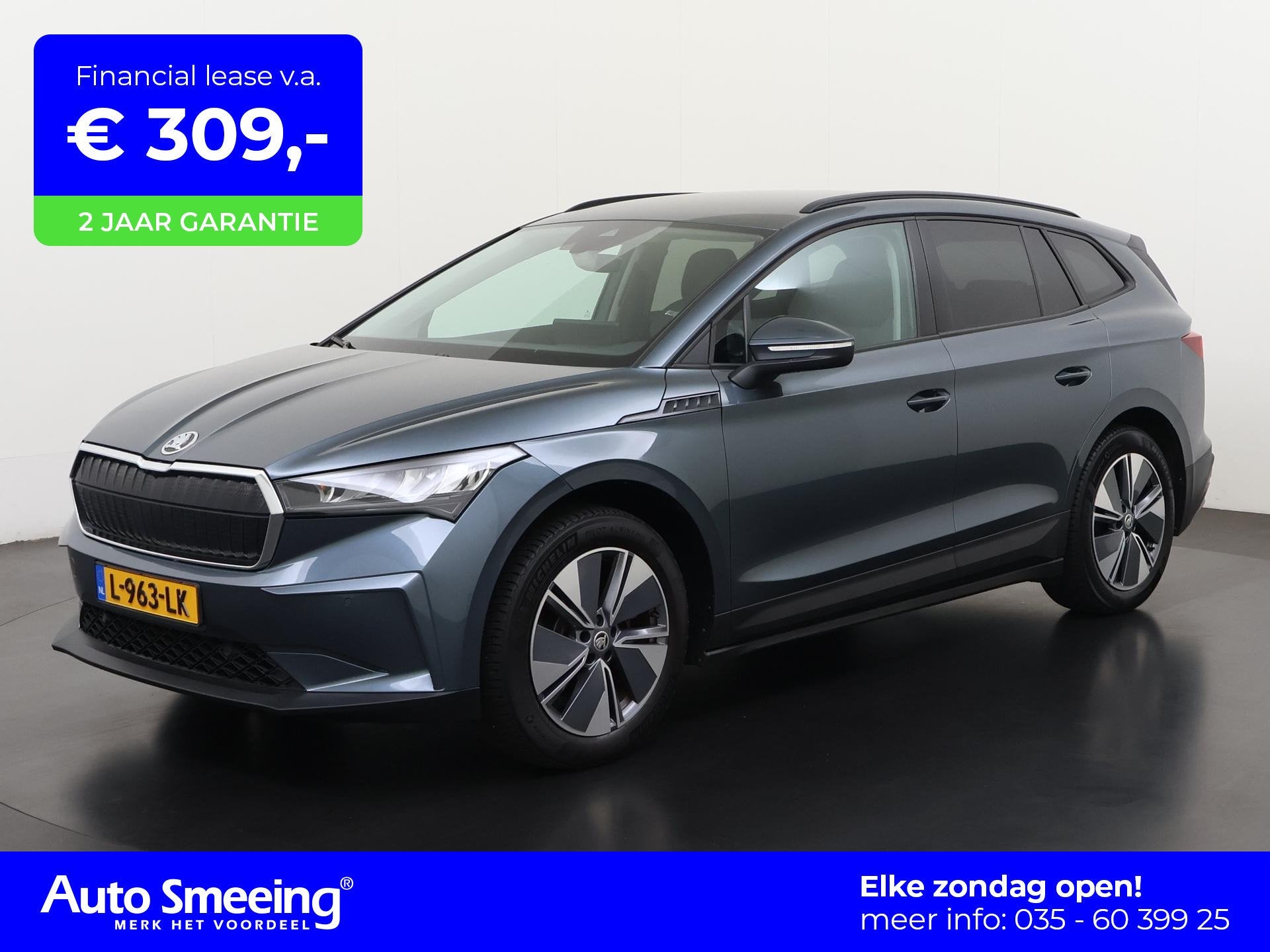Skoda Enyaq iV 60 | SOH 93% | Trekhaak | Warmtepomp | Memory, Auto's, Automaat, Gebruikt, 179 pk, Leder en Stof
