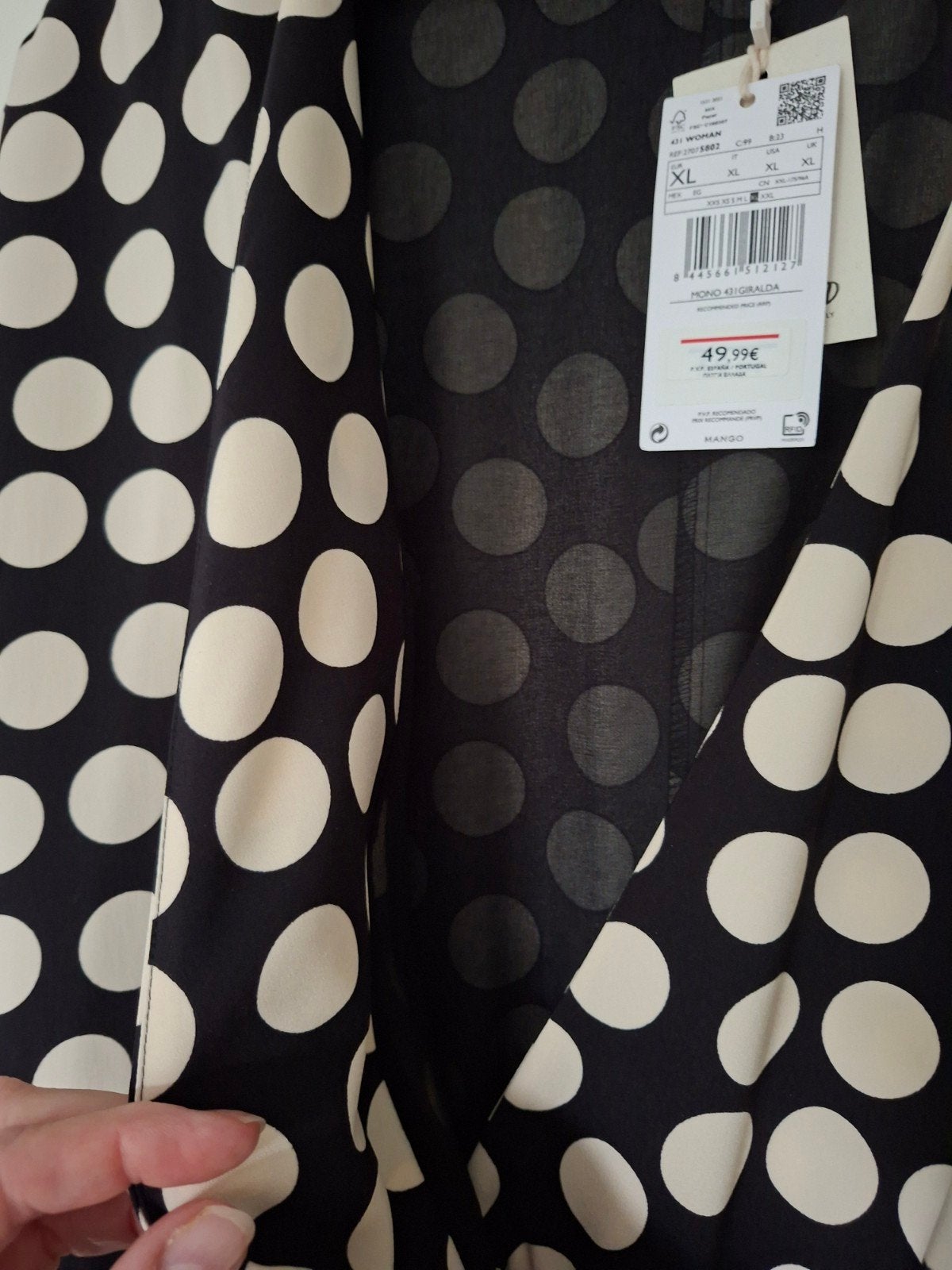 Nieuwe Mango Jumpsuit met Polka Dots - Maat XL, Mango, Zwart, Maat 46/48 (XL) of groter, Nieuw
