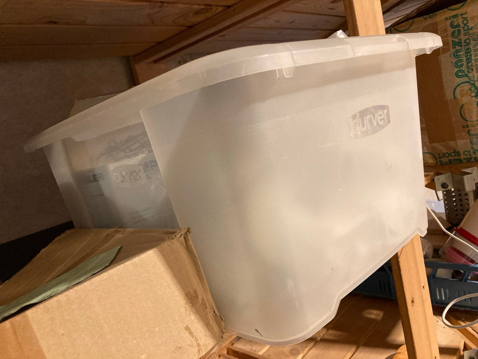 3 x Grote transparante curver opbergbox met deksel, Gebruikt, 50 tot 100 cm, 50 tot 75 cm, Ophalen of Verzenden