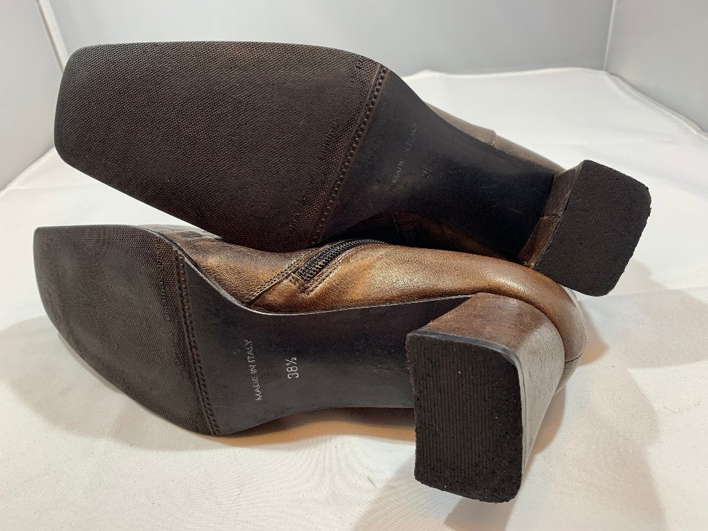 Roberto d'Angelo, maat 38,5. Vintage enkellaarsjes in brons, Bruin, Verzenden, Lage of Enkellaarzen, Roberto d'Angelo