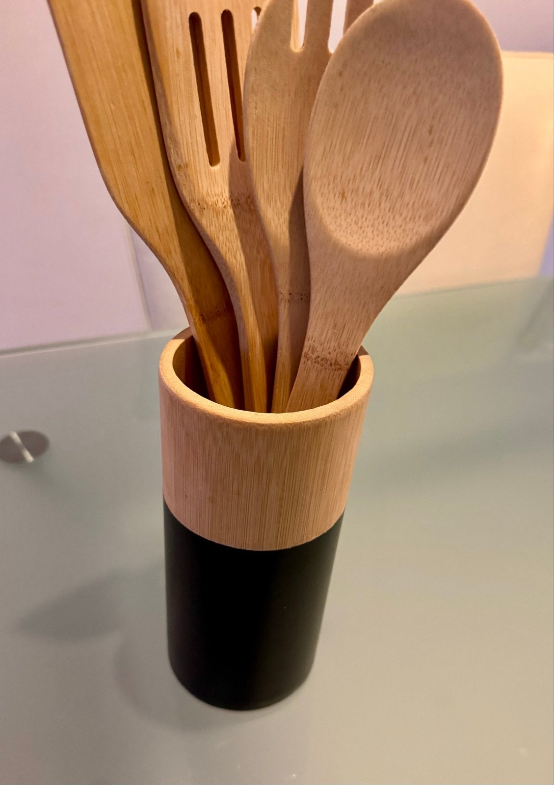 Bamboe keukengerei set met houder **nieuw**, Huis en Inrichting, Keuken | Keukenbenodigdheden, Overige typen, Hout, Nieuw, Ophalen of Verzenden