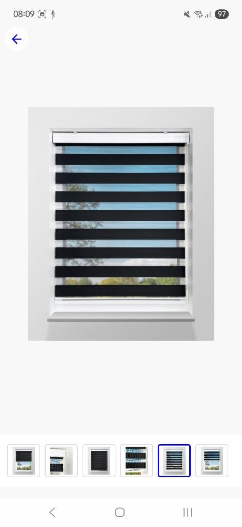 4x Zebra rolgordijnen, Ophalen, Zo goed als nieuw, Zwart
