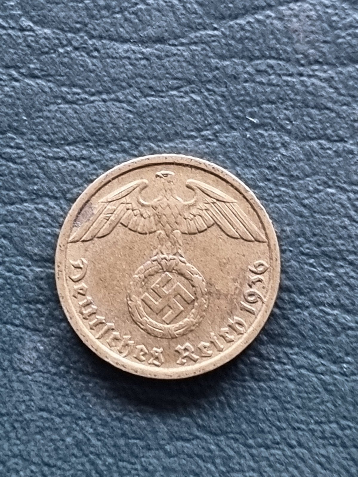 Duitsland 5 reichspfennig messing 1936 G met hakenkruis, Ophalen of Verzenden, Duitsland