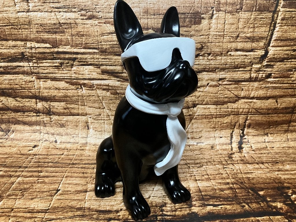Franse bulldog met zonnebril sculptuur., Verzamelen, Beelden en Beeldjes, Ophalen of Verzenden, Nieuw, Dier