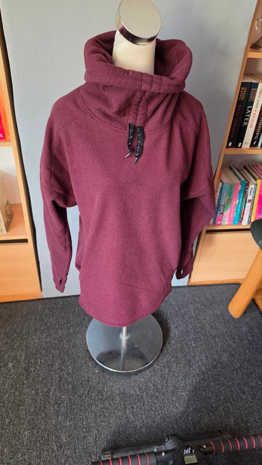 Bordeauxrode fleece trui met hoge kraag, maat M, Maat 38/40 (M), Ophalen of Verzenden, Rood, Onbekend