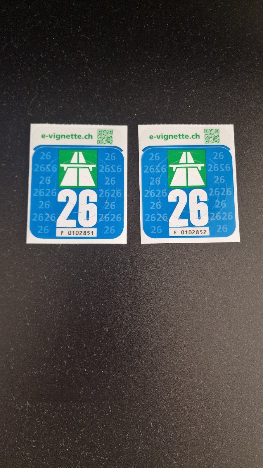 2 vignetten voor Zwitserland, Tickets en Kaartjes, Autovignetten, Eén persoon