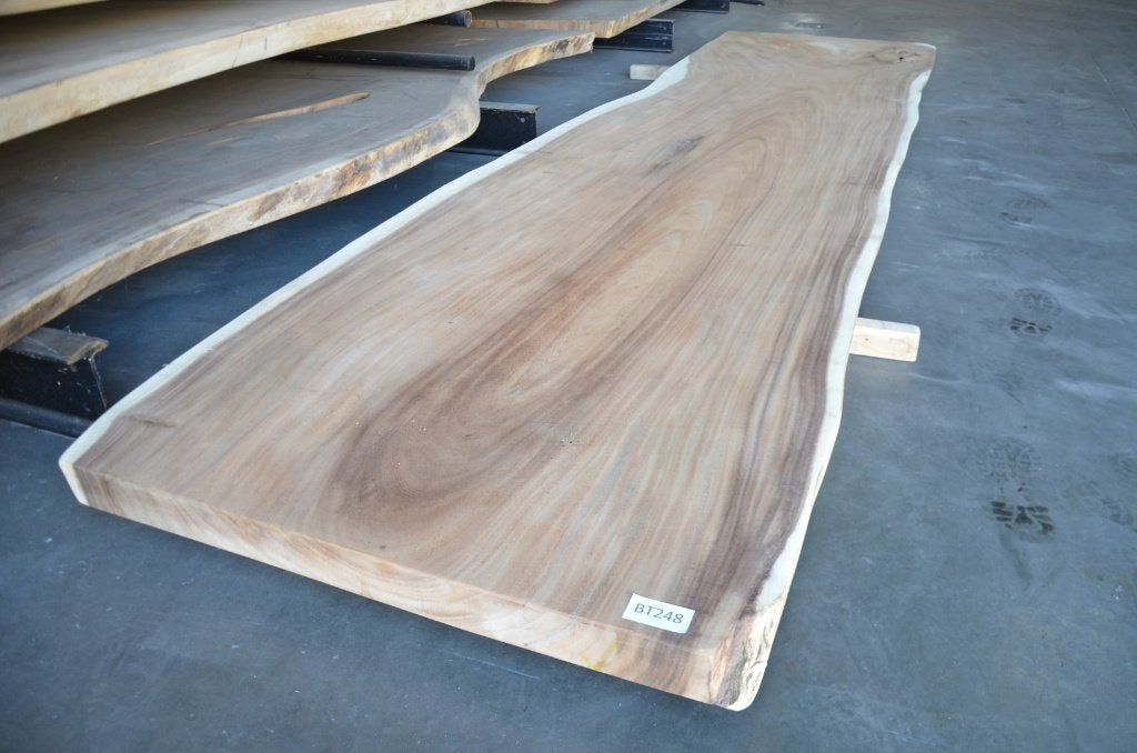 Boomstamtafel 400 cm suar -BT 248- 4 meter boomstamtafel, Overige houtsoorten, 100 tot 150 cm, Ophalen of Verzenden, Rechthoekig