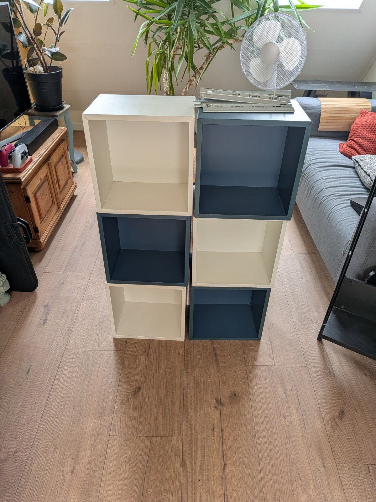 IKEA Eket Kasten - 3x Blauw, 3x Wit (35x25x35 cm), Ophalen, Minder dan 50 cm, Zo goed als nieuw, Minder dan 100 cm