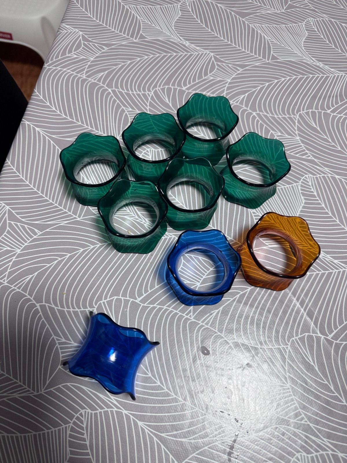 Tupperware servetringen - set van 9, Vintage, Meerkleurig, Ophalen of Verzenden, Zo goed als nieuw