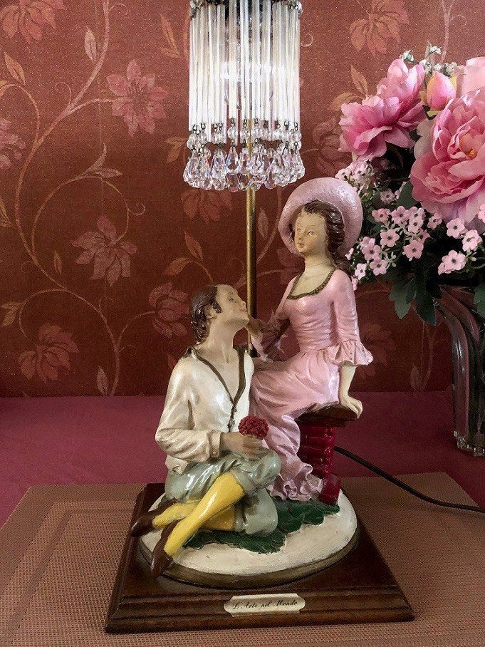 Tafellamp / schemerlamp met barok man vrouw beeld, Ophalen of Verzenden