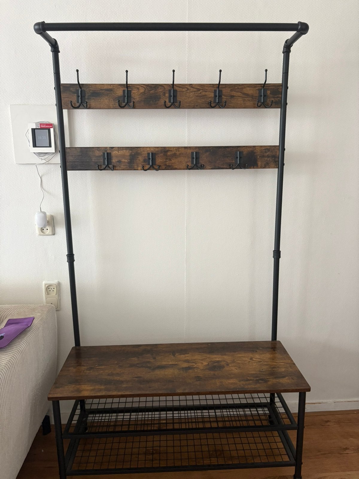 Kapstok met schoenenrek, Huis en Inrichting, Woonaccessoires | Kapstokken, Zo goed als nieuw, 150 tot 200 cm, Hout, Ophalen