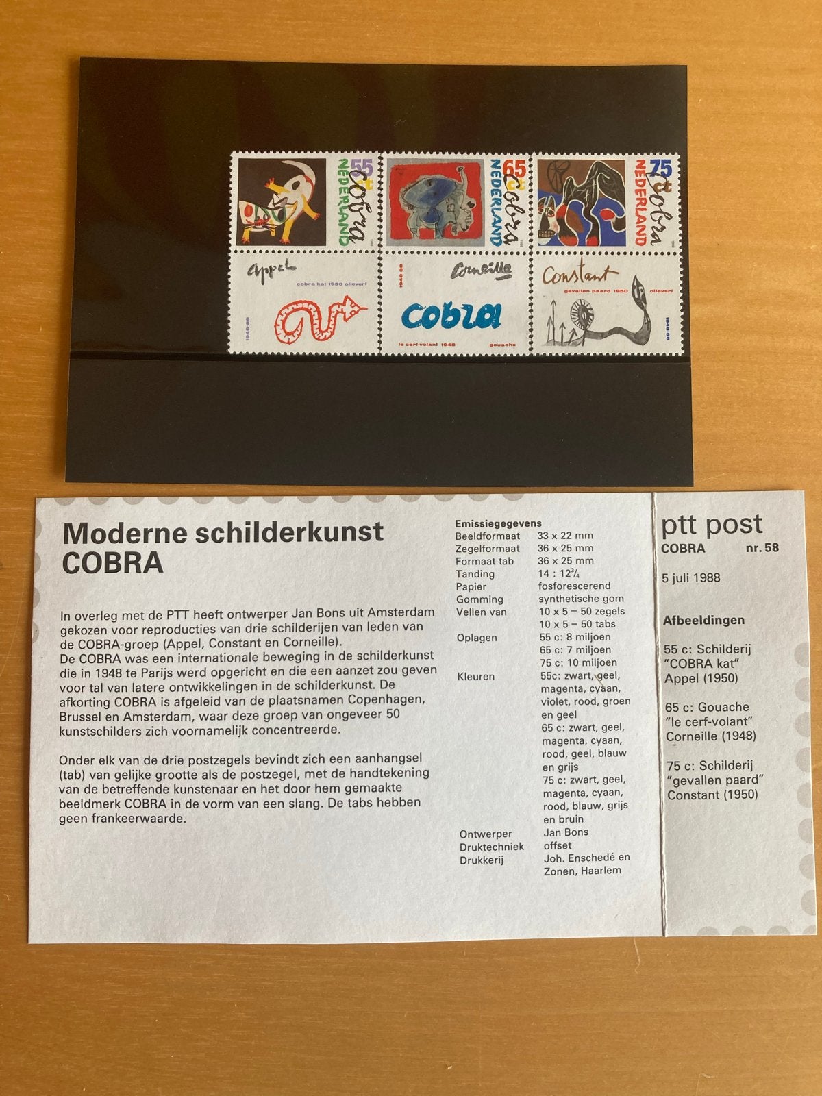 COBRA Postzegels - Moderne Schilderkunst (1988), Ophalen of Verzenden, Na 1940, Postfris