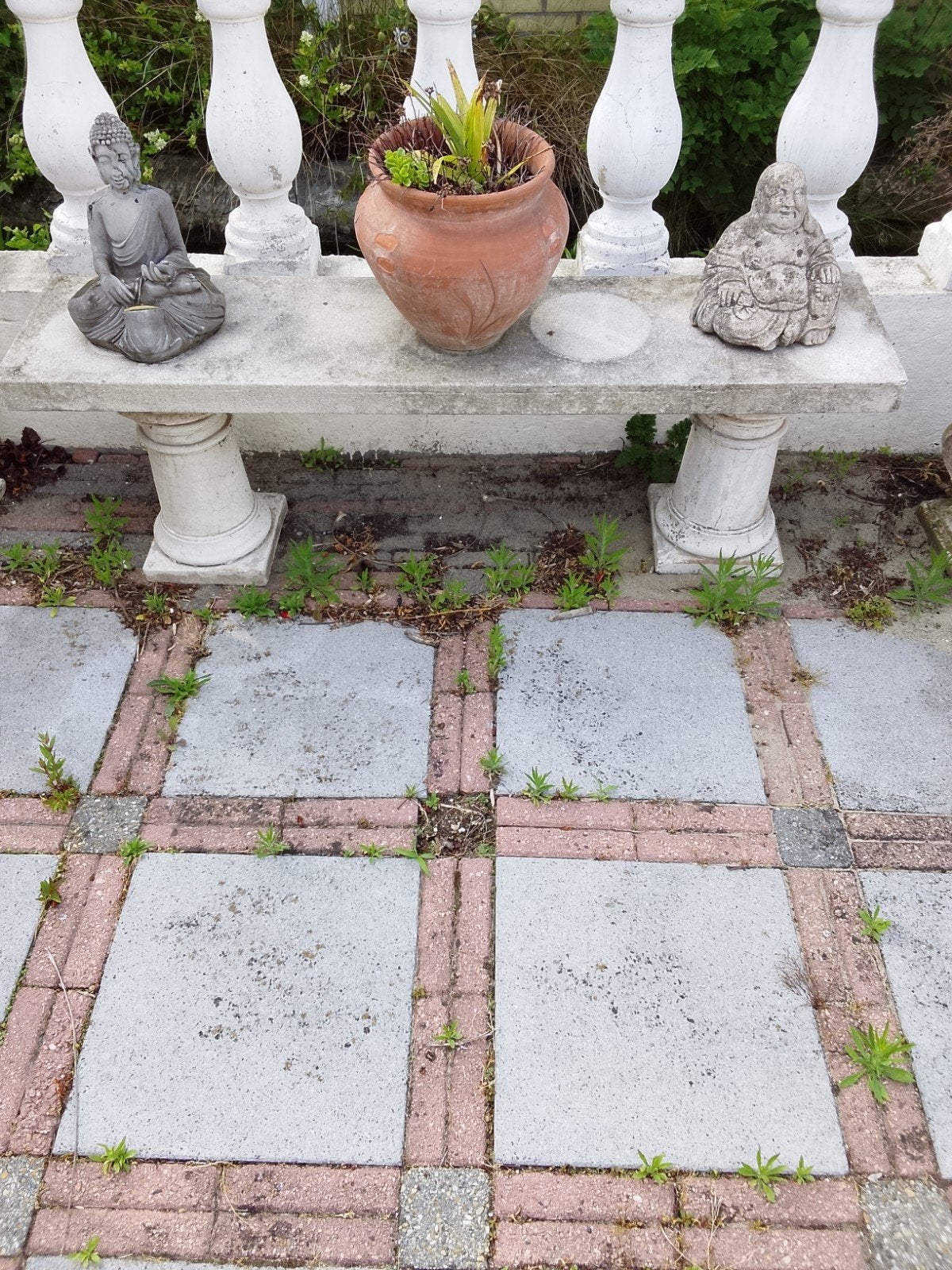 Decoratieve betonnen tuinbank, Tuin en Terras, Tuinbanken, Gebruikt, Overige materialen, Ophalen