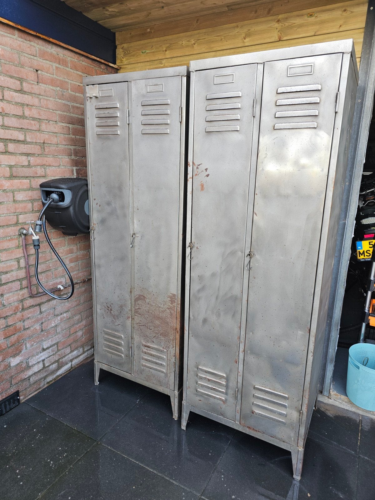 2x Vintage metalen lockerkast - Industriële stijl, Ophalen, Gebruikt, Industrieel