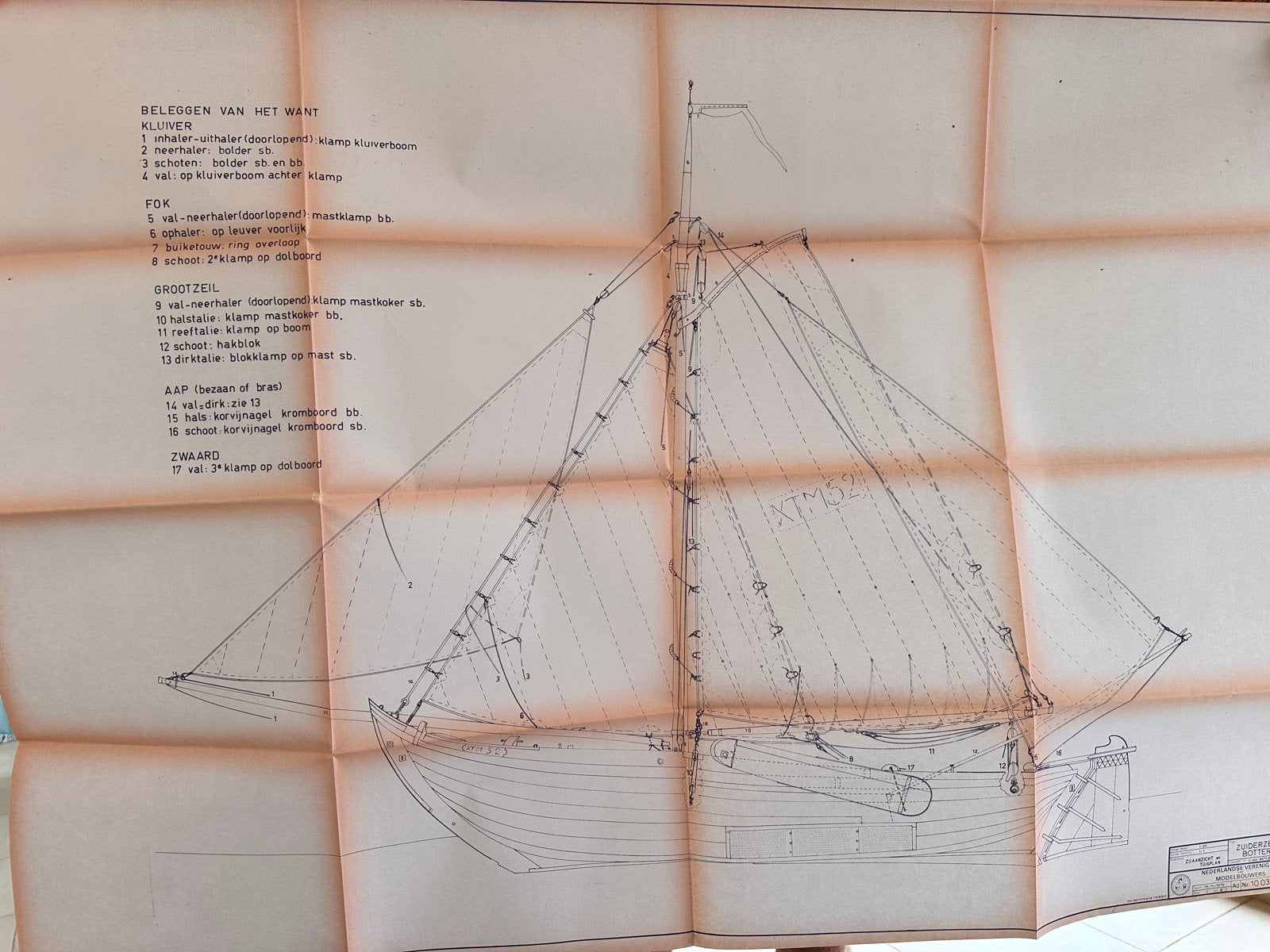 Bouwtekening Zuiderzee Botter Schaal 1:20 (10.03.003), Ophalen of Verzenden, Gebruikt, 1:50 tot 1:200, Overige merken