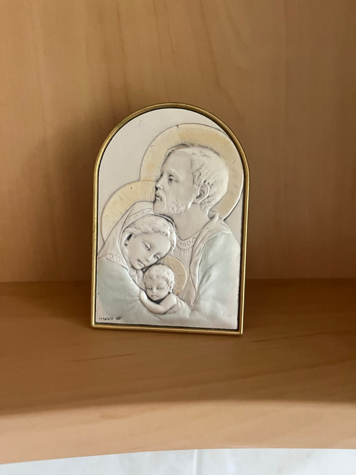 Zilveren icoon Heilige Familie, Made in Italy, Antiek en Kunst, Antiek | Religie, Ophalen of Verzenden