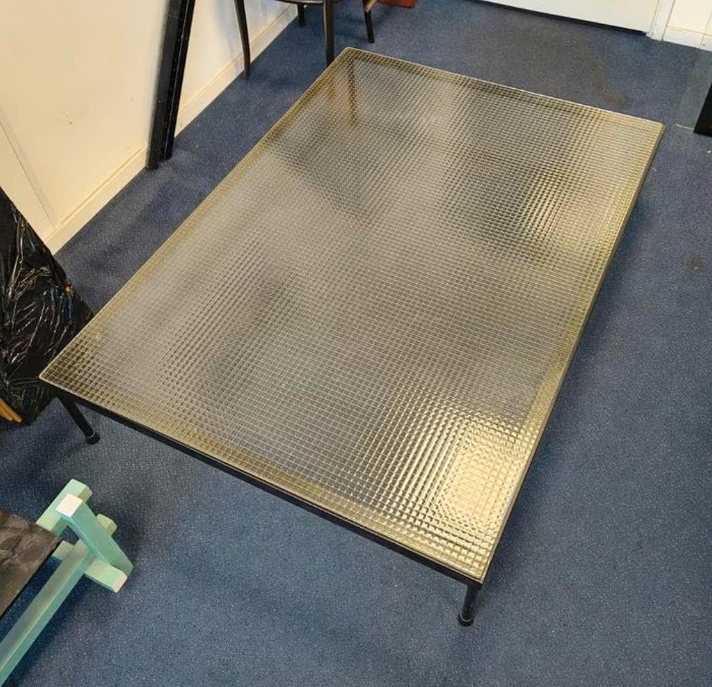 Design salontafel jaren 60/ 70 draadglas, Antiek en Kunst, Ophalen