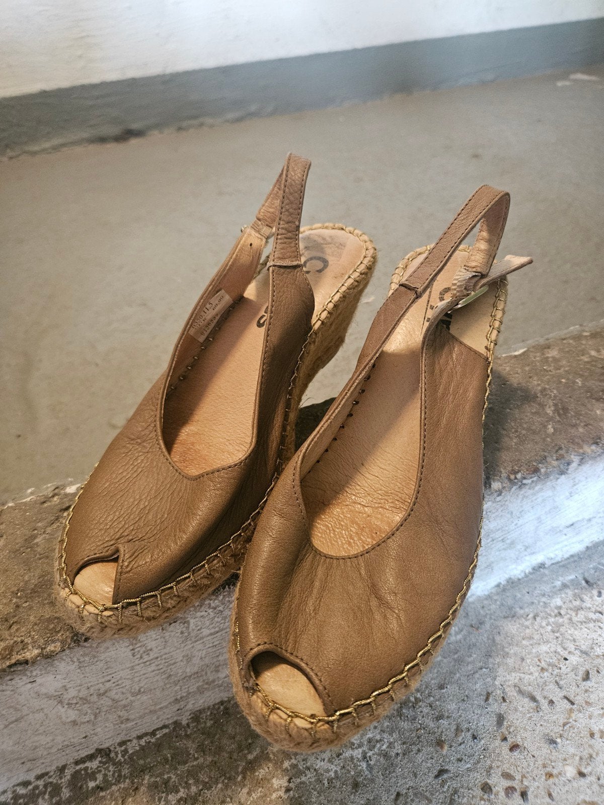 Espadrilles met sleehak - Maat 38, Bruin, Ophalen of Verzenden, Onbekend, Espadrilles of Moccasins