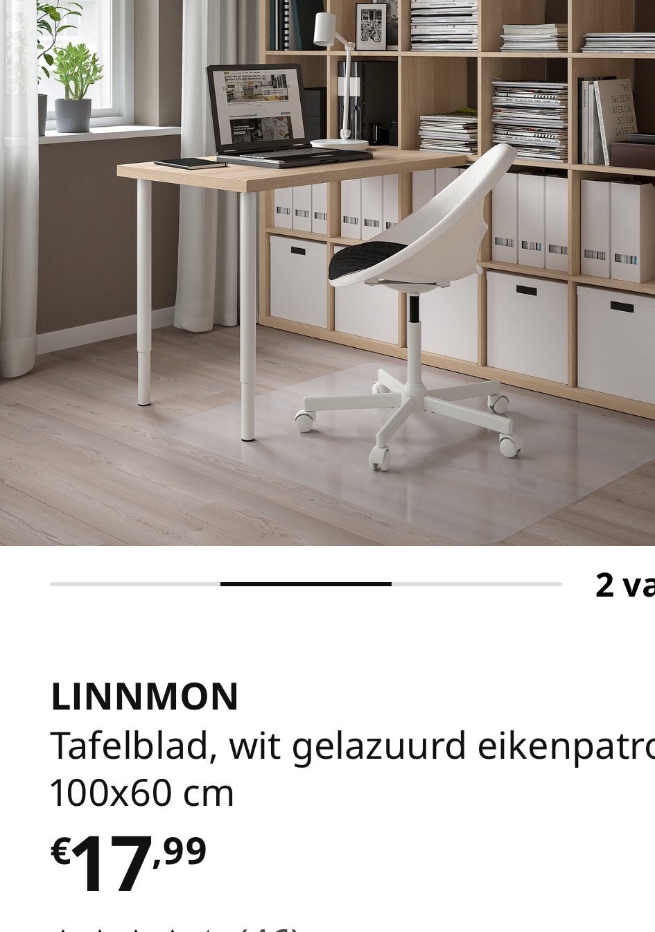 Bureaublad Linnmon incl 4 poten, Ophalen, Zo goed als nieuw, IKEA, 100 cm