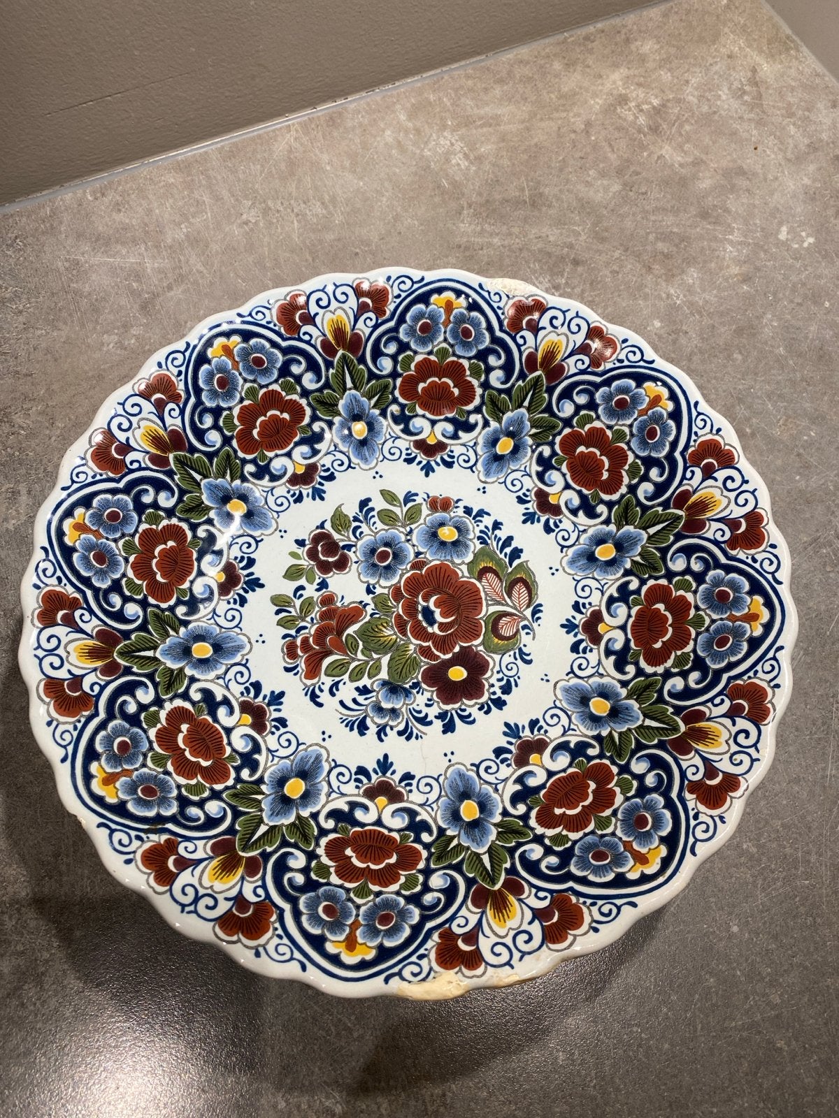 Antieke Delfts Blauwe Fruitschaal op Voetjes - Handgeschilde, Ophalen