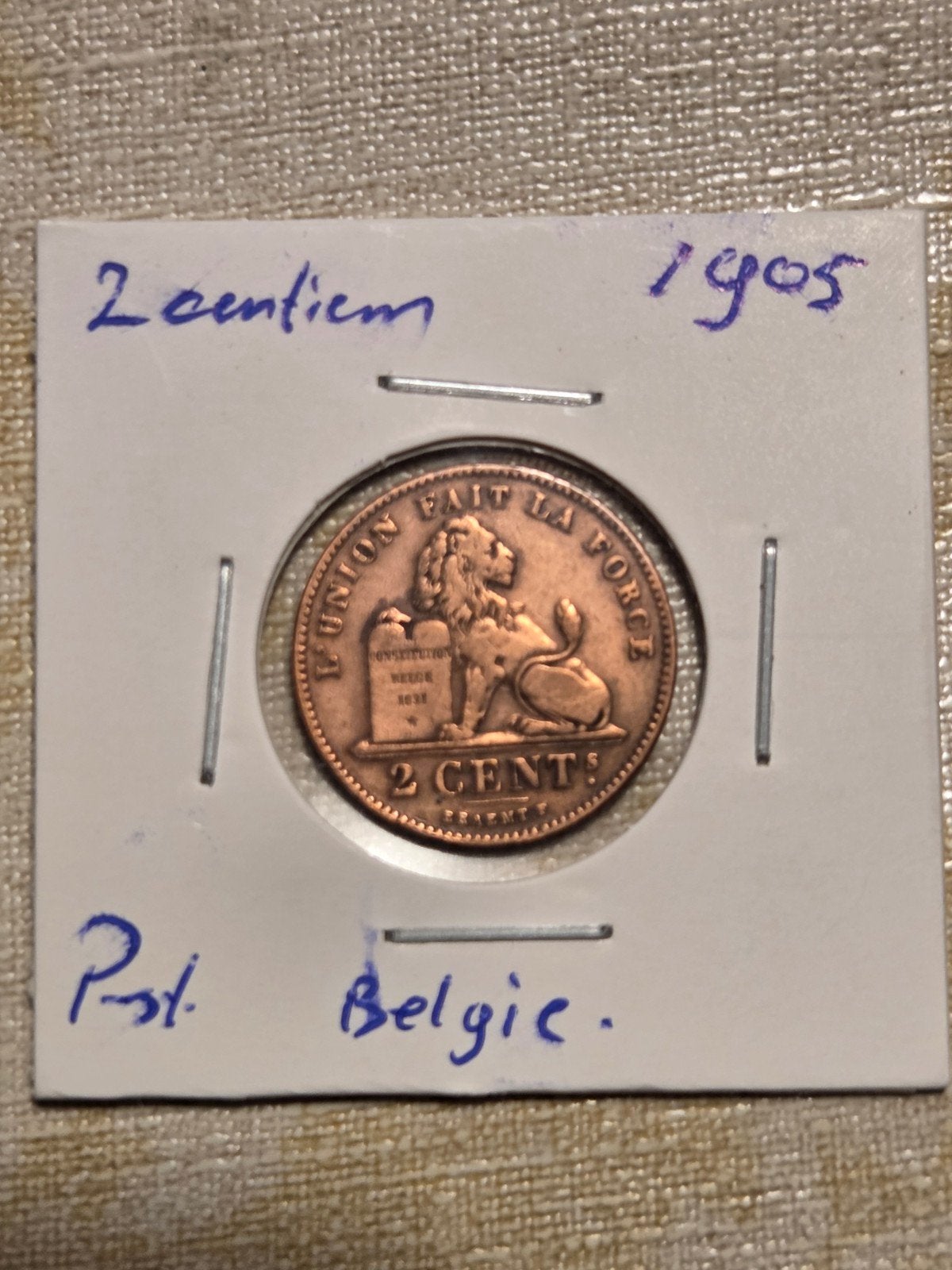 Belgische 2 Cent Leopold II munt uit 1905, Postzegels en Munten, Munten | België, Losse munt, Overig, Ophalen of Verzenden