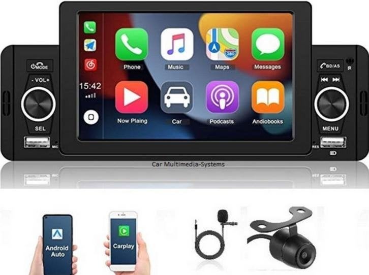 Autoradio - 1 DIN - Apple Carplay - Android Auto - Bluetooth, Niet ingevuld, Niet ingevuld, Nieuw, Ophalen of Verzenden
