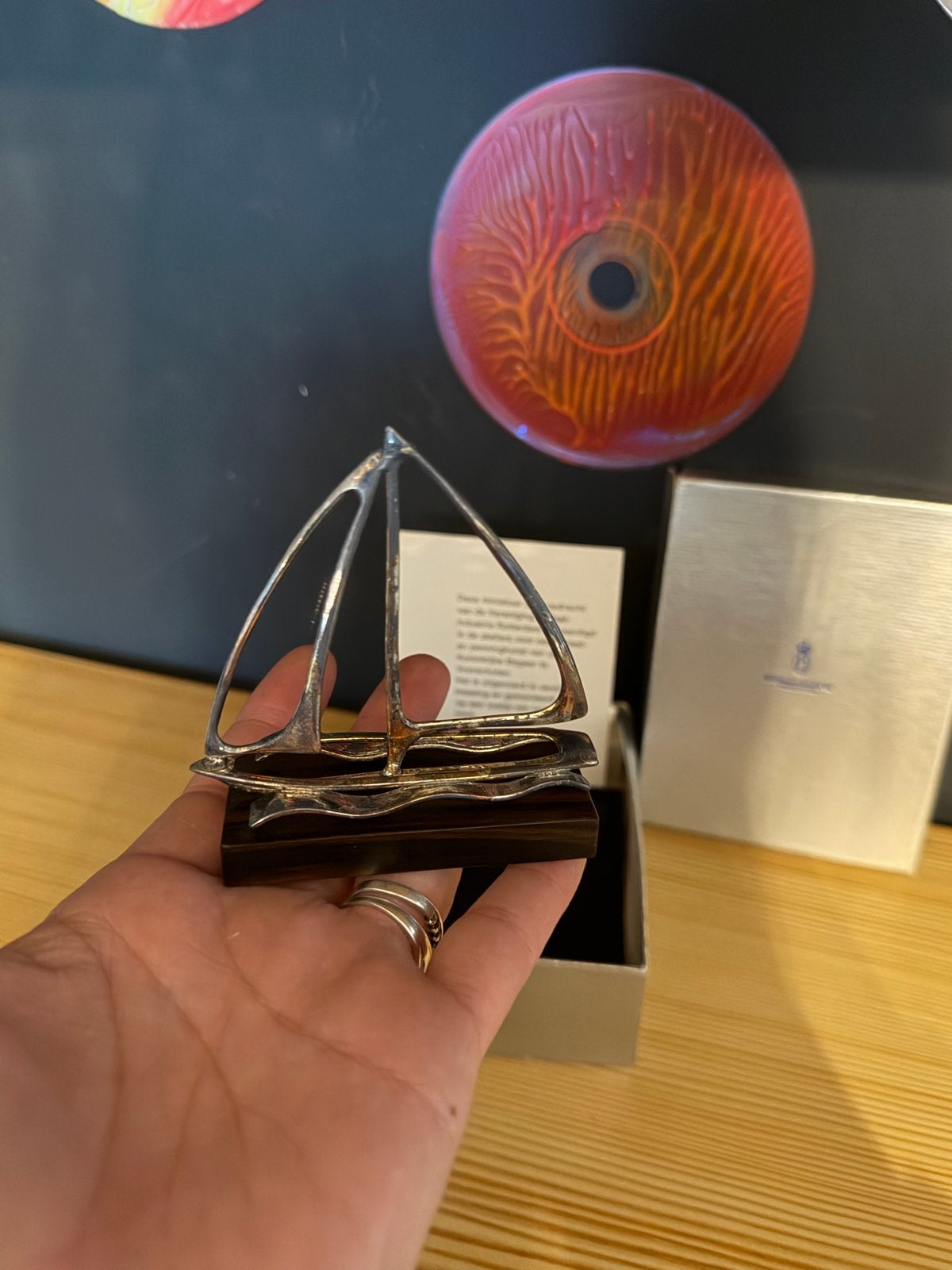 Zilveren Zeilboot Miniatuur Koninklijke Begeer met Doos, Ophalen of Verzenden, Zilver