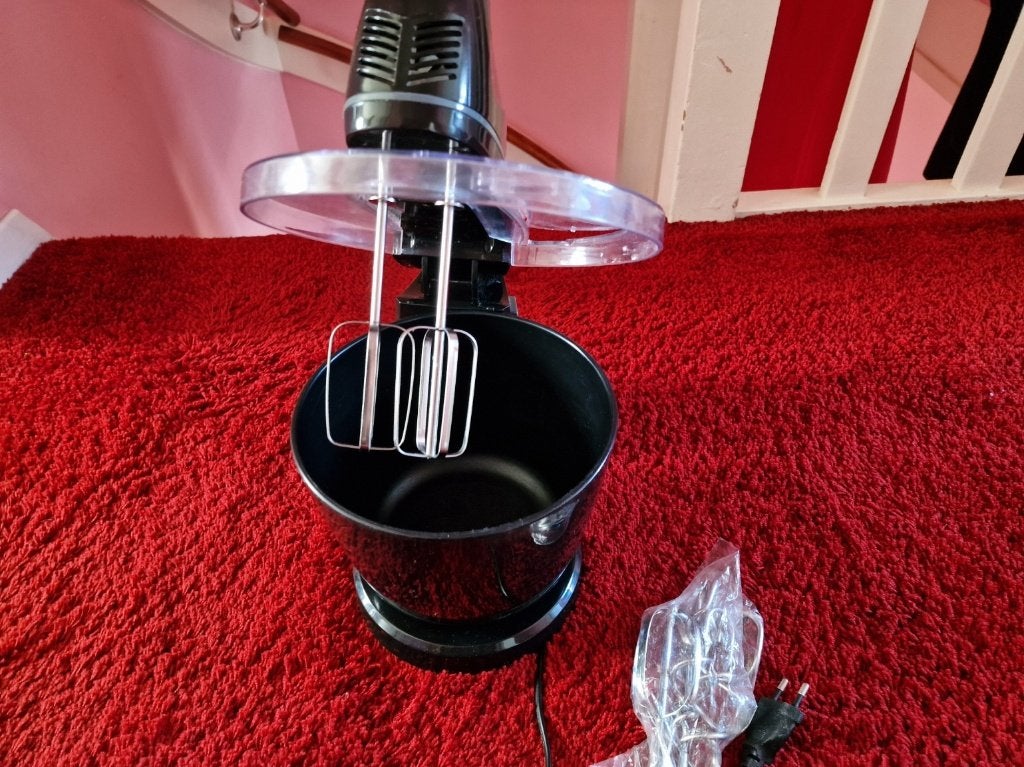 Handmixer met standaard, Witgoed en Apparatuur, Keukenmixers, Minder dan 1 liter, Ophalen of Verzenden, Gebruikt, 3 snelheden of meer