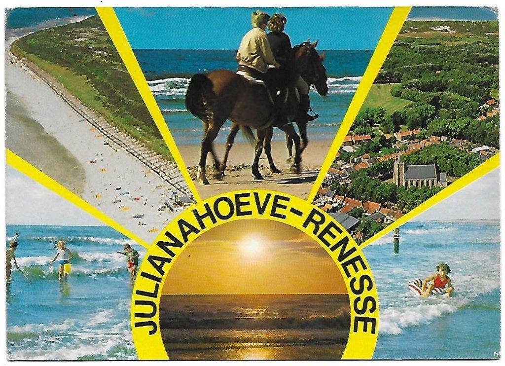 C65 Gelopen Ansichtkaart Camping Julianahoeve Renesse, Ophalen of Verzenden, 1980 tot heden, Gelopen