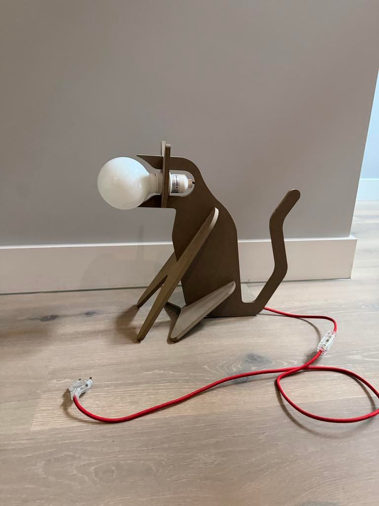 Houten kattenlamp - Unieke sfeerverlichting, Ophalen of Verzenden, Zo goed als nieuw
