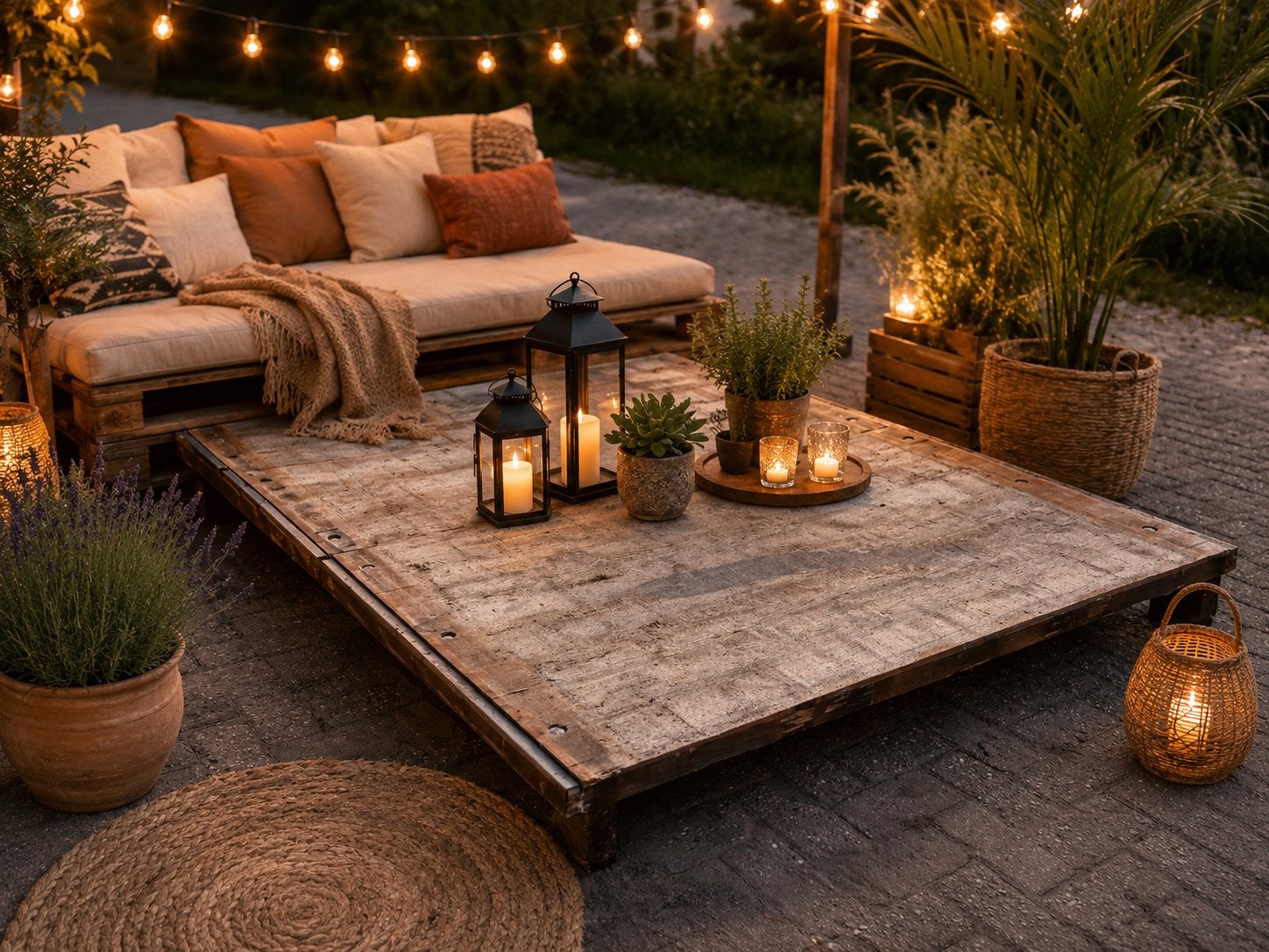 Houten terrasdelen, Tuin en Terras, Ophalen, Gebruikt, Hout