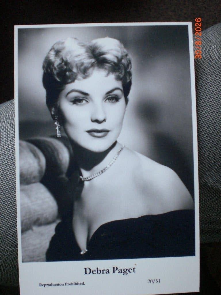 kaart Debra Paget 4, Ophalen of Verzenden, 1980 tot heden, Ongelopen, Sterren en Beroemdheden