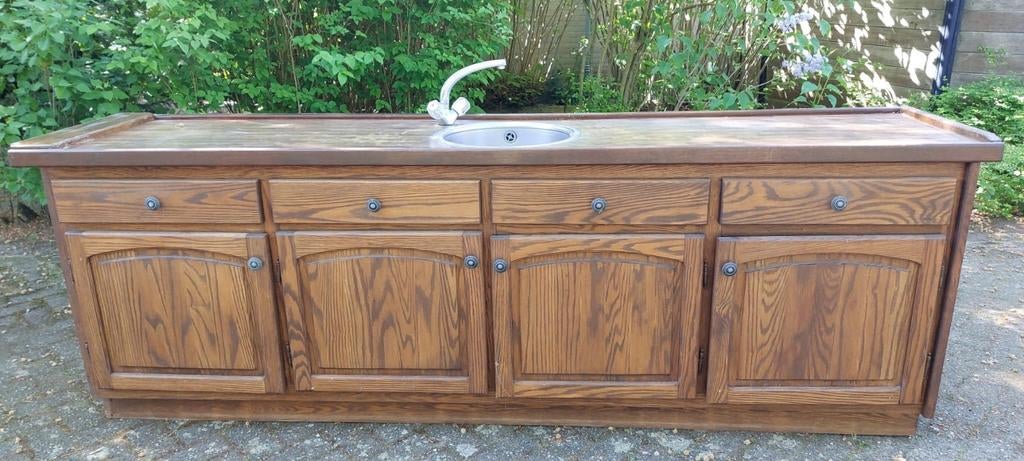 Keuken blok eiken, Ophalen, Gebruikt, Bruin, Enkelwandige keuken