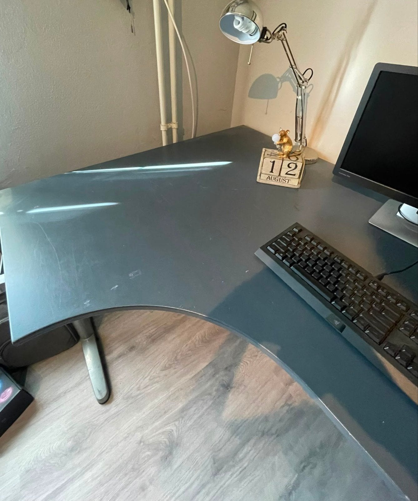 Gebruikt hoekbureau - Grijs, 161x120 cm, Ophalen, Gebruikt, Grijs, Hoekbureau