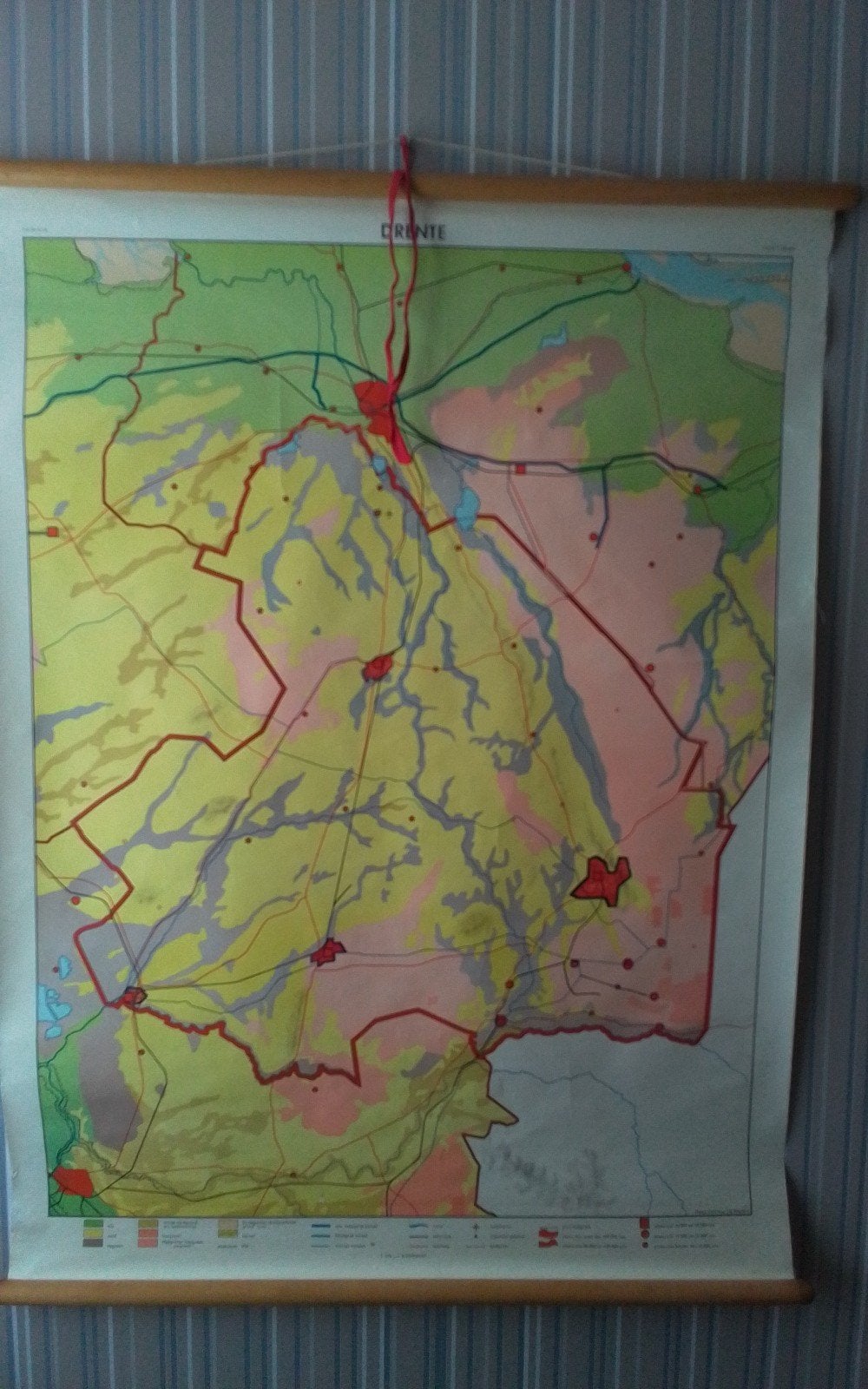 schoolkaart  Drenthe, Antiek en Kunst, Ophalen of Verzenden, Aardrijkskunde